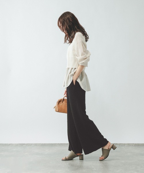 GLOBAL WORK(グローバルワーク)の「ジャガードフレアパンツ/656729(その他パンツ・レディース・ダークブラウン/ブラック・MEDIUM/LARGE)」の4枚目の写真