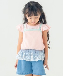 AIMABLE（エマーブル）の「【ガーリー×スポーティー】メッシュレイヤードフリル袖Tシャツ（Tシャツ/カットソー）」