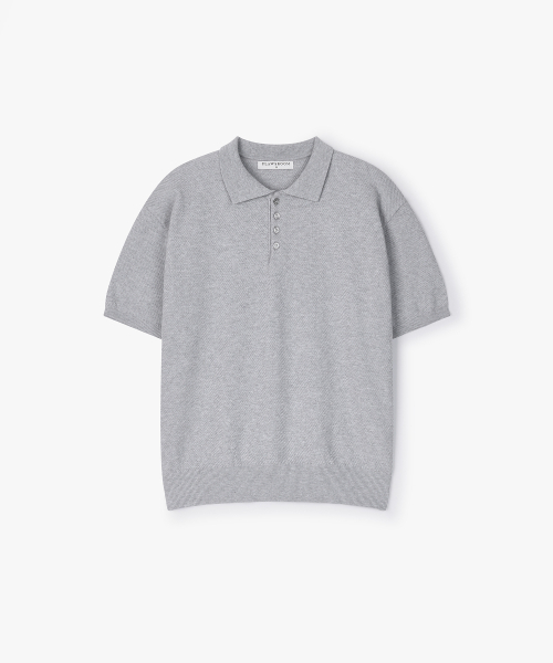 FLAWSROOM(フローズルーム)の「Pure Cotton Collar Knit GREY(ニット/セーター・メンズ・その他・SMALL/MEDIUM/LARGE)」の2枚目の写真