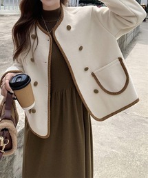 center i（センターアイ）の「オーバーサイズノーカラーソフトブルゾン（ノーカラージャケット）」