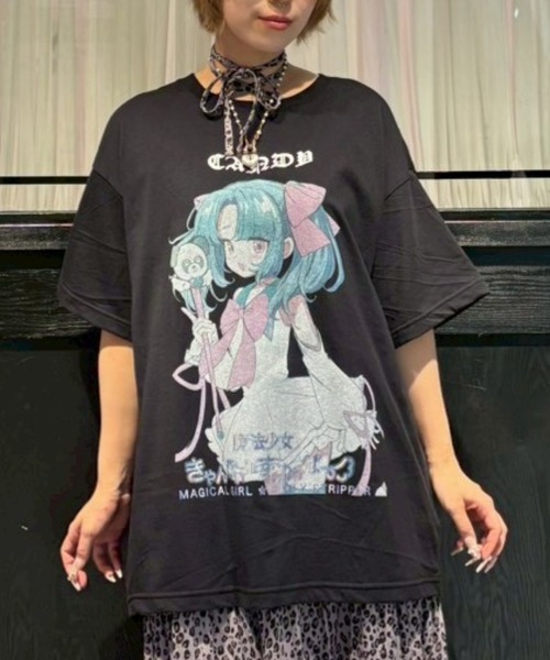 Candy Stripper(キャンディストリッパー)の「CANDY ANIME BIG Tシャツ(Tシャツ/カットソー・レディース・ピンク/ライトブルー/ブラック/オフホワイト・FREE)」の1枚目の写真