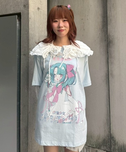 Candy Stripper（キャンディストリッパー）の「CANDY ANIME BIG Tシャツ（Tシャツ/カットソー・レディース・ピンク/ライトブルー/ブラック/オフホワイト・FREE）」の13枚目の写真