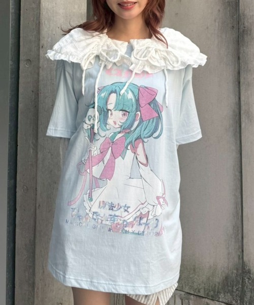 Candy Stripper（キャンディストリッパー）の「CANDY ANIME BIG Tシャツ（Tシャツ/カットソー・レディース・ピンク/ライトブルー/ブラック/オフホワイト・FREE）」の12枚目の写真