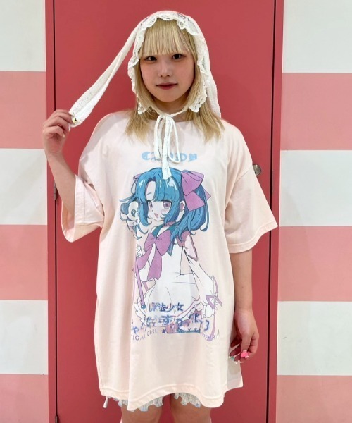Candy Stripper（キャンディストリッパー）の「CANDY ANIME BIG Tシャツ（Tシャツ/カットソー・レディース・ピンク/ライトブルー/ブラック/オフホワイト・FREE）」の16枚目の写真