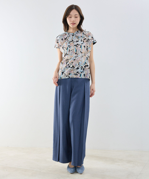 NARACAMICIE（ナラカミーチェ）の「【NARACAMICIE】ペイズリージャガードコンビリボントップス（Tシャツ/カットソー・レディース・ブラック/ピンク・M）」の14枚目の写真