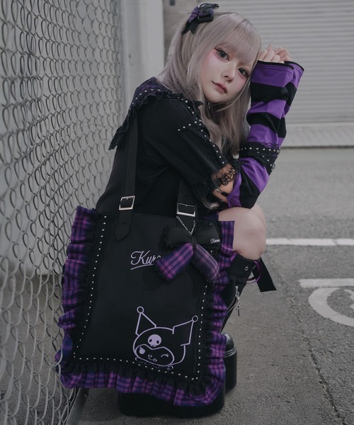 DearMyLove(ディアマイラブ)の「【クロミ×DML】スタッズレーストートバッグ【海外発送不可】(トートバッグ・レディース・ブラック・FREE)」の2枚目の写真