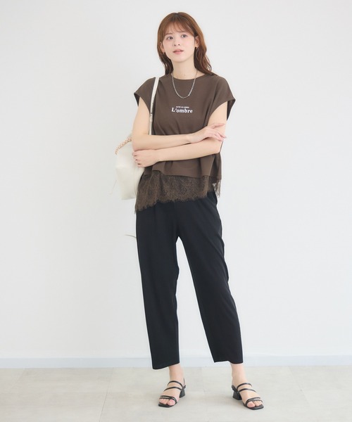 Pillini(ピリーニ)の「リブカットテーパードパンツ セットアップ対応(その他パンツ・レディース・ブラウン/グレー/ブラック・FREE)」の4枚目の写真