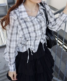 チェックフロントシャーリングシャツ