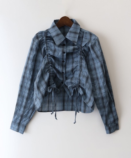 SpRay(スプレイ)の「チェックフロントシャーリングシャツ(シャツ/ブラウス・レディース・ホワイト/チャコールグレー/ブラック/ブルー・FREE)」の17枚目の写真