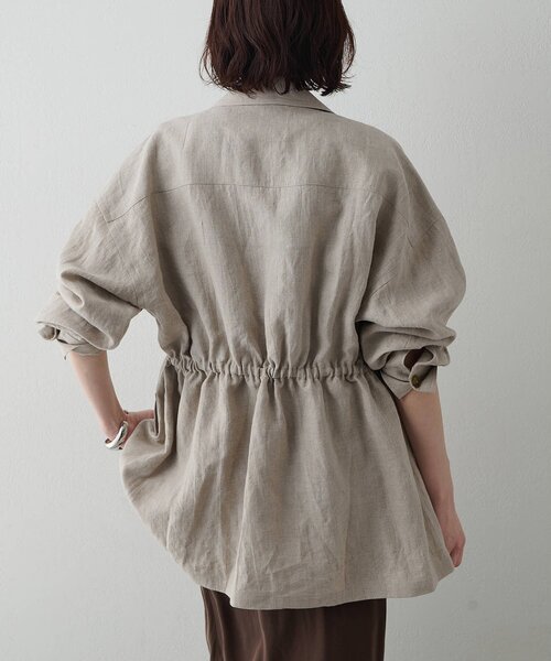 Whim Gazette(ウィムガゼット)の「リネンポケットジャケット(テーラードジャケット・レディース・キャメル/ベージュ・FREE)」の7枚目の写真