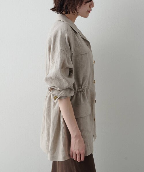Whim Gazette(ウィムガゼット)の「リネンポケットジャケット(テーラードジャケット・レディース・キャメル/ベージュ・FREE)」の8枚目の写真
