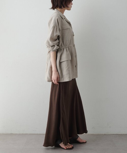 Whim Gazette(ウィムガゼット)の「リネンポケットジャケット(テーラードジャケット・レディース・キャメル/ベージュ・FREE)」の9枚目の写真