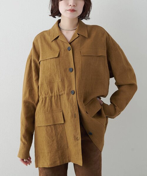 Whim Gazette(ウィムガゼット)の「リネンポケットジャケット(テーラードジャケット・レディース・キャメル/ベージュ・FREE)」の21枚目の写真