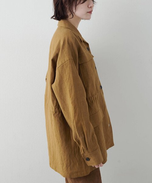 Whim Gazette(ウィムガゼット)の「リネンポケットジャケット(テーラードジャケット・レディース・キャメル/ベージュ・FREE)」の20枚目の写真