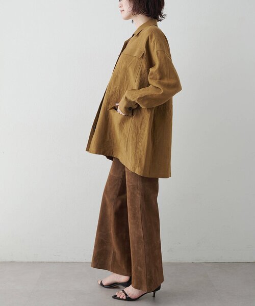 Whim Gazette(ウィムガゼット)の「リネンポケットジャケット(テーラードジャケット・レディース・キャメル/ベージュ・FREE)」の15枚目の写真
