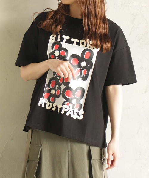BITTOKO(ビットコ)の「冷感bittokoプリントT(Tシャツ/カットソー・レディース・ホワイト/オレンジ/ブラック/カーキ・FREE)」の8枚目の写真