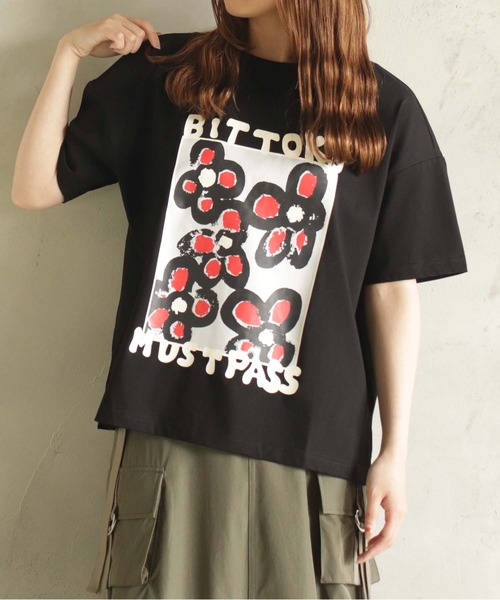 BITTOKO(ビットコ)の「冷感bittokoプリントT(Tシャツ/カットソー・レディース・ホワイト/オレンジ/ブラック/カーキ・FREE)」の9枚目の写真