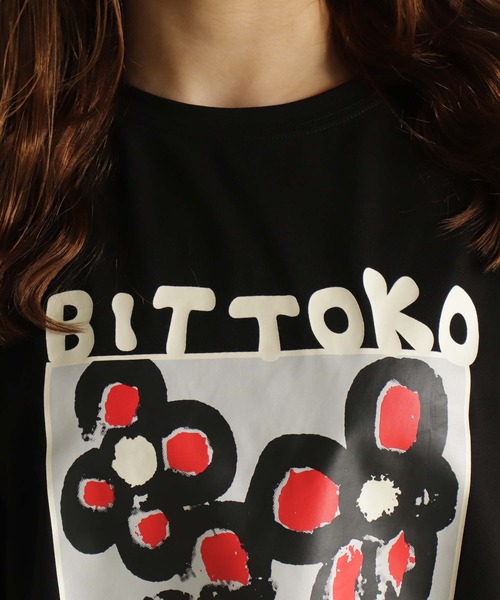 BITTOKO(ビットコ)の「冷感bittokoプリントT(Tシャツ/カットソー・レディース・ホワイト/オレンジ/ブラック/カーキ・FREE)」の16枚目の写真