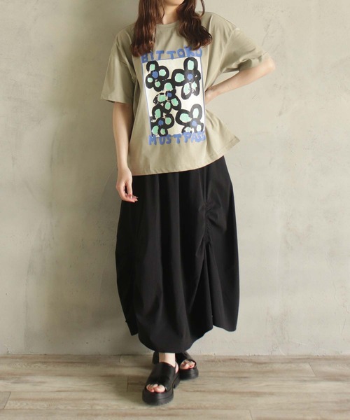 BITTOKO(ビットコ)の「冷感bittokoプリントT(Tシャツ/カットソー・レディース・ホワイト/オレンジ/ブラック/カーキ・FREE)」の20枚目の写真