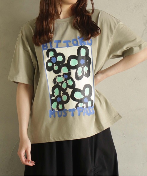 BITTOKO(ビットコ)の「冷感bittokoプリントT(Tシャツ/カットソー・レディース・ホワイト/オレンジ/ブラック/カーキ・FREE)」の21枚目の写真