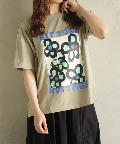 BITTOKO(ビットコ)の「冷感bittokoプリントT(Tシャツ/カットソー・レディース・ホワイト/オレンジ/ブラック/カーキ・FREE)」の22枚目の写真