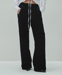 DIAGONAL（ダイアゴナル）の「DENIM MIXED BANDING PANTS (black)（スウェットパンツ）」