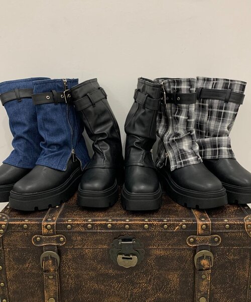 cs T&P(シーエスティーアンドピー)の「ベルト付きカバーブーツ(ブーツ・レディース・ブラック・L/S/M/LL)」の3枚目の写真