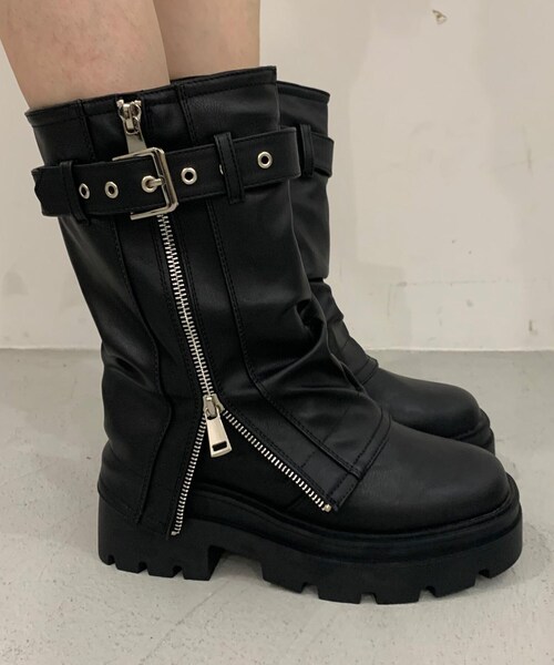 cs T&P(シーエスティーアンドピー)の「ベルト付きカバーブーツ(ブーツ・レディース・ブラック・L/S/M/LL)」の5枚目の写真