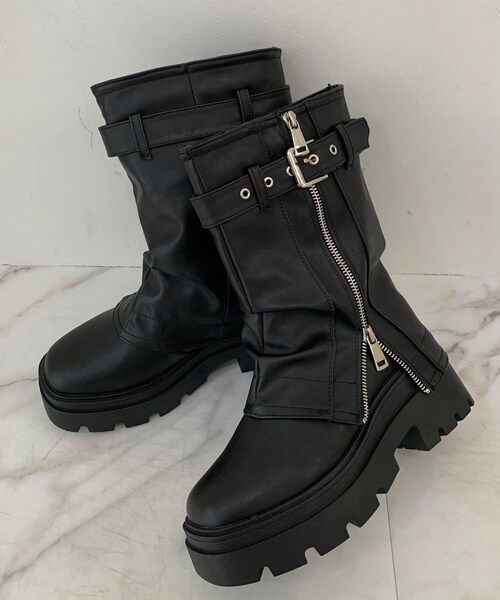 cs T&P(シーエスティーアンドピー)の「ベルト付きカバーブーツ(ブーツ・レディース・ブラック・L/S/M/LL)」の10枚目の写真