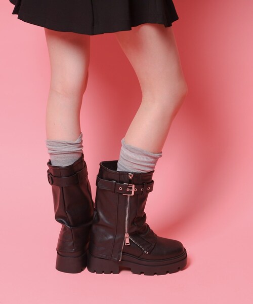 cs T&P(シーエスティーアンドピー)の「ベルト付きカバーブーツ(ブーツ・レディース・ブラック・L/S/M/LL)」の12枚目の写真