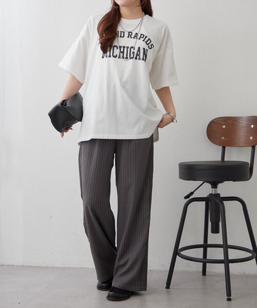 Remind me and forever(リマインドミーアンドフォーエバー)の「《サスティナブル》ロゴTシャツ(Tシャツ/カットソー・レディース・スミクロ/オフホワイト/アイボリー・FREE)」の7枚目の写真