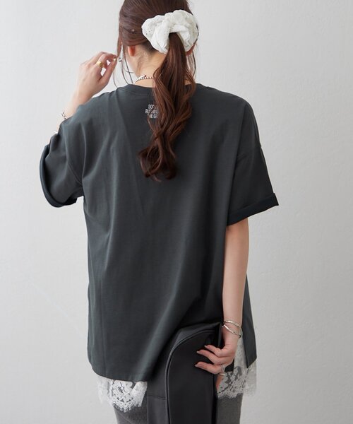 Remind me and forever(リマインドミーアンドフォーエバー)の「《サスティナブル》ロゴTシャツ(Tシャツ/カットソー・レディース・スミクロ/オフホワイト/アイボリー・FREE)」の13枚目の写真