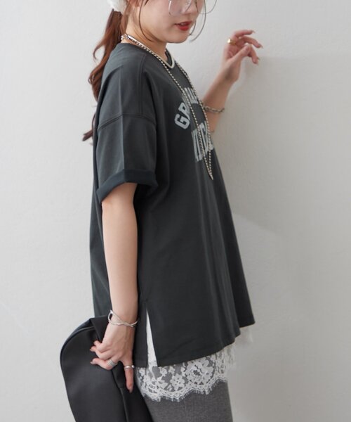Remind me and forever(リマインドミーアンドフォーエバー)の「《サスティナブル》ロゴTシャツ(Tシャツ/カットソー・レディース・スミクロ/オフホワイト/アイボリー・FREE)」の14枚目の写真
