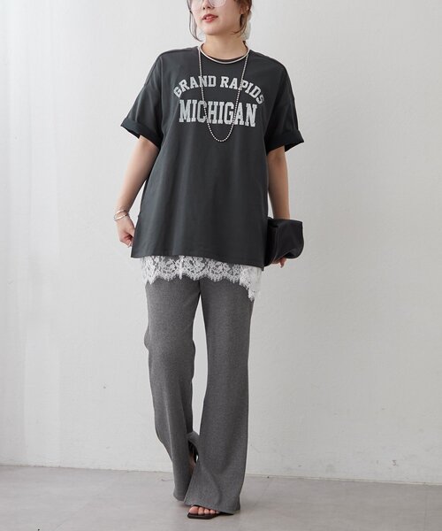 Remind me and forever(リマインドミーアンドフォーエバー)の「《サスティナブル》ロゴTシャツ(Tシャツ/カットソー・レディース・スミクロ/オフホワイト/アイボリー・FREE)」の15枚目の写真