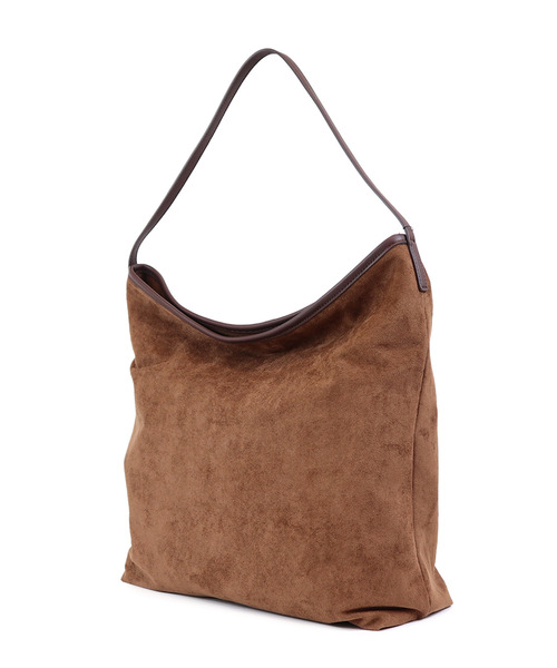 Un coeur(アンクール)の「【Un coeur/アンクール】SUEDE DRAPE ONE SHOULDER / スエード ドレープワンショルダー kareem / K906019(ショルダーバッグ・レディース・キャメル/グレー・FREE)」の4枚目の写真