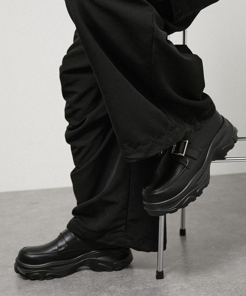 Alfred Alex(アルフレッドアレックス)の「【Alfred Alex】+5cm Chunky High-Sole Belt Sneaker Loafer / ハイソール ベルトスニーカーローファー(ローファー・メンズ・ブラック・L/M/S)」の19枚目の写真