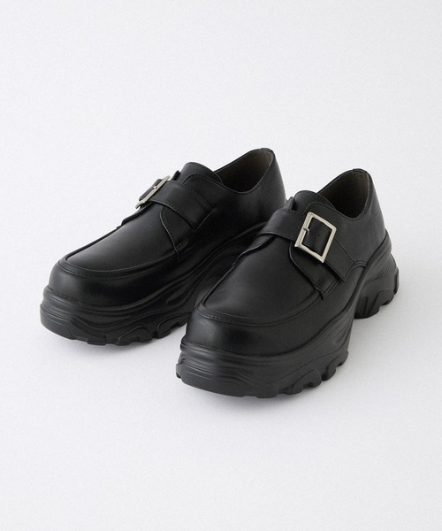 Alfred Alex(アルフレッドアレックス)の「【Alfred Alex】+5cm Chunky High-Sole Belt Sneaker Loafer / ハイソール ベルトスニーカーローファー(ローファー・メンズ・ブラック・L/M/S)」の7枚目の写真