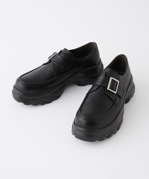 Alfred Alex(アルフレッドアレックス)の「【Alfred Alex】+5cm Chunky High-Sole Belt Sneaker Loafer / ハイソール ベルトスニーカーローファー(ローファー・メンズ・ブラック・L/M/S)」の8枚目の写真