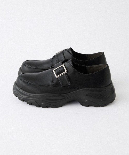 Alfred Alex(アルフレッドアレックス)の「【Alfred Alex】+5cm Chunky High-Sole Belt Sneaker Loafer / ハイソール ベルトスニーカーローファー(ローファー・メンズ・ブラック・L/M/S)」の10枚目の写真