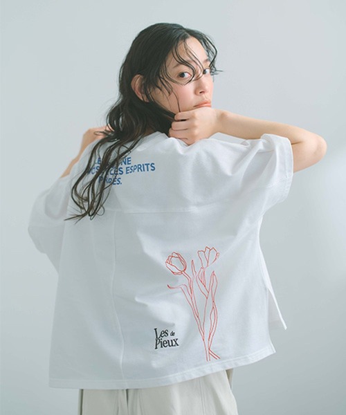 セール】アソートロゴ刺繍プルオーバー（Tシャツ/カットソー）｜studio