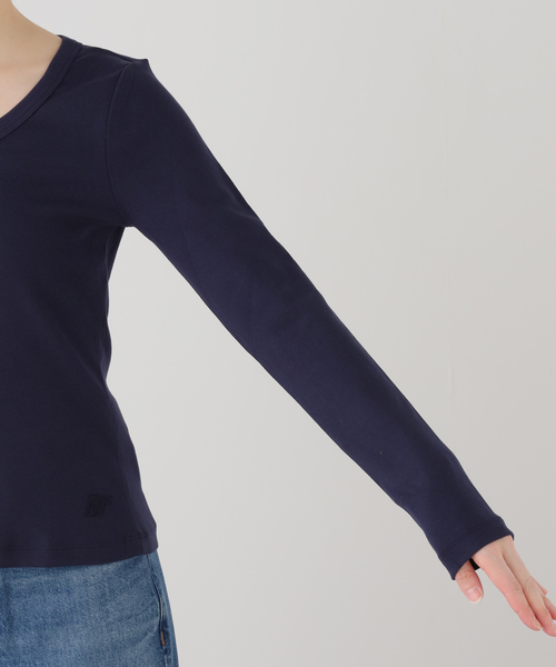 BAUM UND PFERDGARTEN（バウムウンドヘルガーデン）の「【BAUM UND PFERDGARTEN/バウム ウンド ヘルガーデン】MAIN ロングTEEシャツ（Tシャツ/カットソー・レディース・ネイビー/ホワイト・FREE）」の15枚目の写真