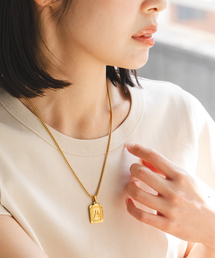 Noble | PETIT MOMENTS/プティモーメント Intial Rectangle Pendant Necklace(ネックレス)