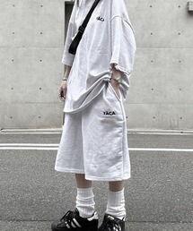 YACA（ヤーカ）の「Embroidery Logo Sweat Half PT/エンブロイダリーロゴスウェットハーフパンツ【unisex item】（スウェットパンツ）」
