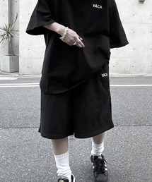YACA（ヤーカ）の「Embroidery Logo Sweat Half PT/エンブロイダリーロゴスウェットハーフパンツ【unisex item】（スウェットパンツ）」