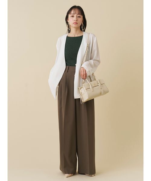 SNIDEL（スナイデル）の「シンプルタックパンツ（その他パンツ・レディース・ブラウン/グレー/ライトベージュ・0/1）」の8枚目の写真