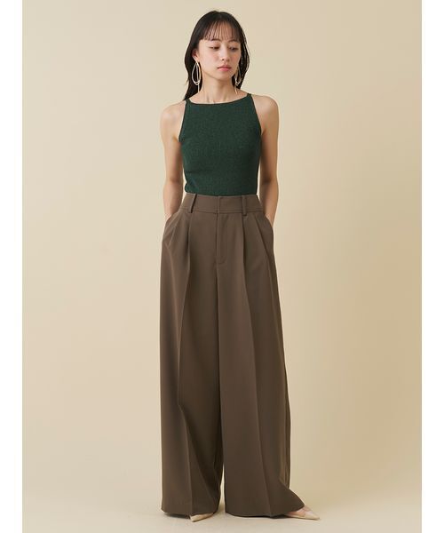 SNIDEL（スナイデル）の「シンプルタックパンツ（その他パンツ・レディース・ブラウン/グレー/ライトベージュ・0/1）」の7枚目の写真
