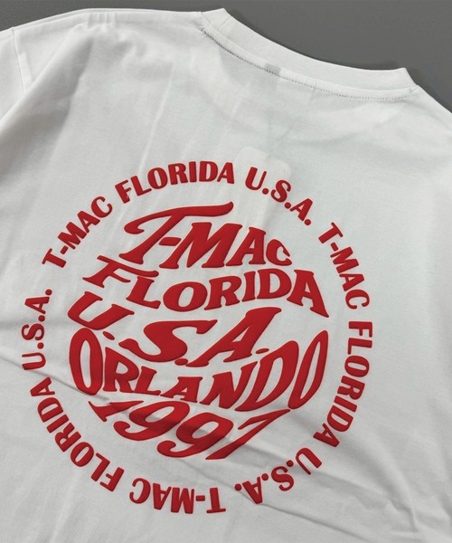 T-MAC OUTING(ティーマック アウティング)の「サークル発泡プリント 半袖Tシャツ(Tシャツ/カットソー・メンズ・ホワイト/ブラック・M/L/LL)」の5枚目の写真