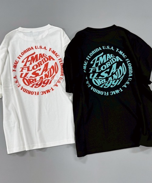 T-MAC OUTING(ティーマック アウティング)の「サークル発泡プリント 半袖Tシャツ(Tシャツ/カットソー・メンズ・ホワイト/ブラック・M/L/LL)」の9枚目の写真
