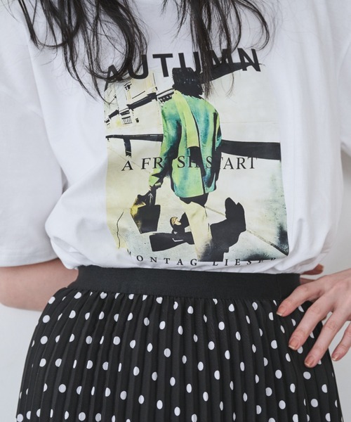 Anclear oui(アンクリアウィ)の「アソートプリントデザインT(Tシャツ/カットソー・レディース・ホワイト系その他/ホワイト系その他3/ホワイト系その他2・F)」の1枚目の写真