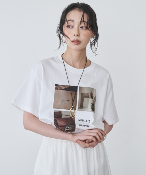 Anclear oui(アンクリアウィ)の「アソートプリントデザインT(Tシャツ/カットソー・レディース・ホワイト系その他/ホワイト系その他3/ホワイト系その他2・F)」の18枚目の写真